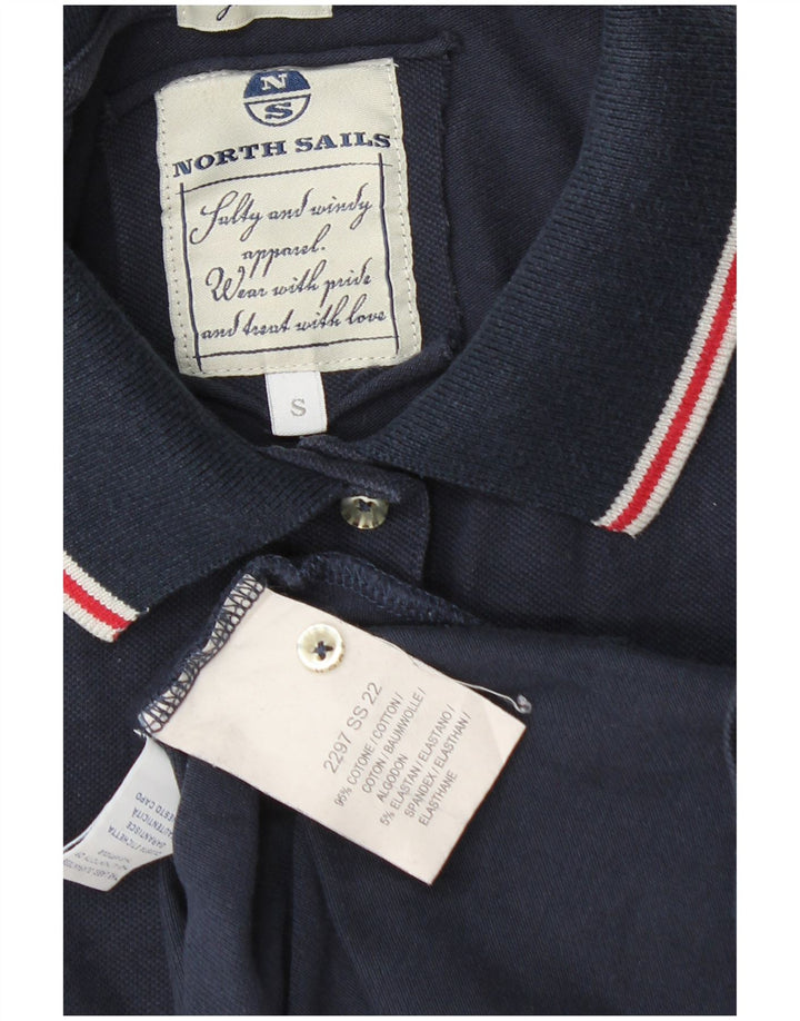North Sails Womens Polo Shirt UK 10 Small Navy Blue Cotton