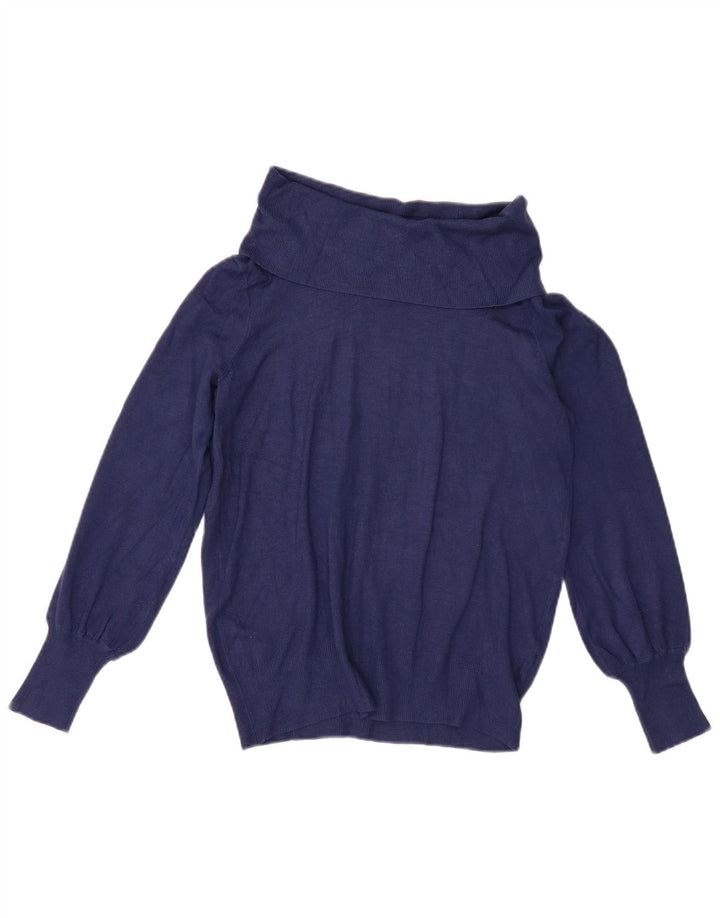 Marks & Spencer Womens Roll Neck Jumper Sweater UK 12 Medium Navy Blue