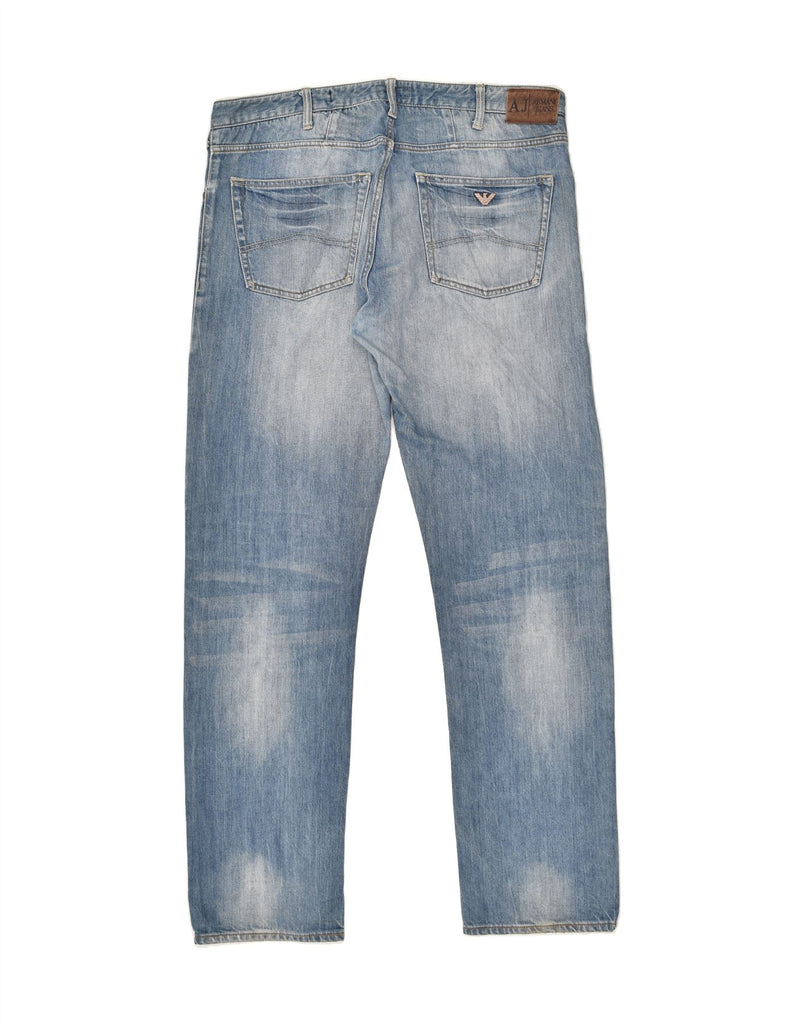 ARMANI Mens Straight Jeans W38 L34 Blue Cotton | Vintage Armani | Thrift | Second-Hand Armani | Used Clothing | Messina Hembry 