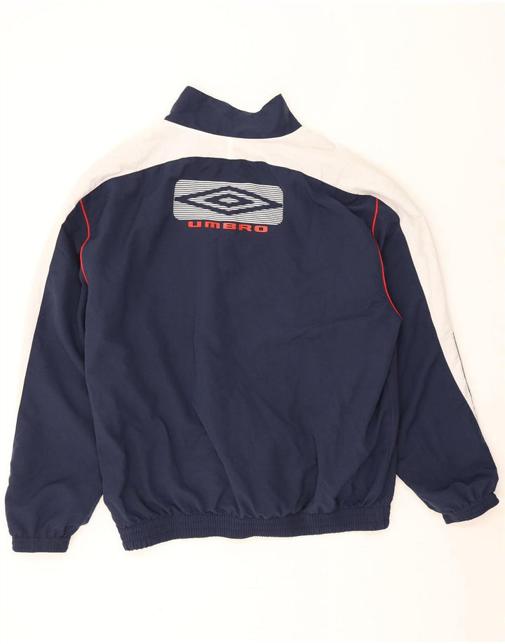 Umbro Mens Graphic Tracksuit Top Jacket XL Navy Blue Colourblock Polyester
