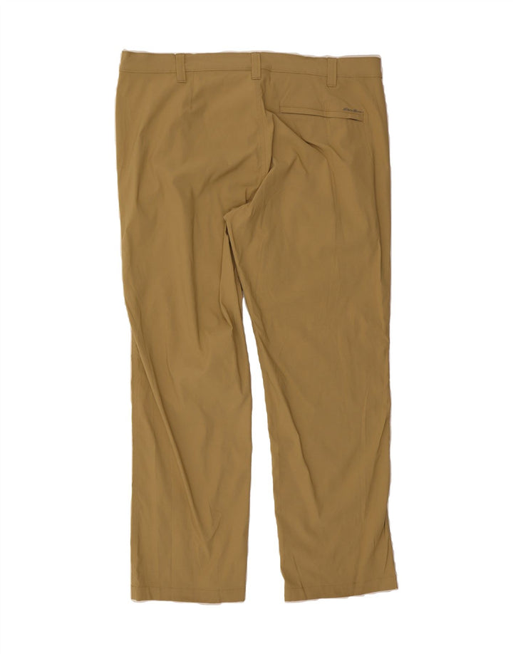 EDDIE BAUER Mens Slim Chino Trousers W38 L30 Beige Nylon Vintage Eddie Bauer and Second-Hand Eddie Bauer from Messina Hembry 
