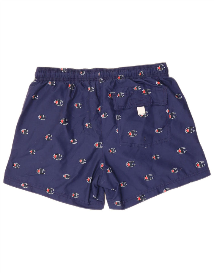 Champion Mens Graphic Swimming Shorts Medium Navy Blue Polyester