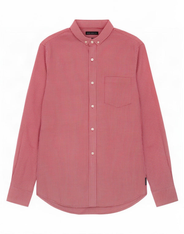 French Connection Mens Shirt Small Red Gingham Cotton