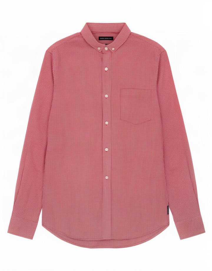 French Connection Mens Shirt Small Red Gingham Cotton