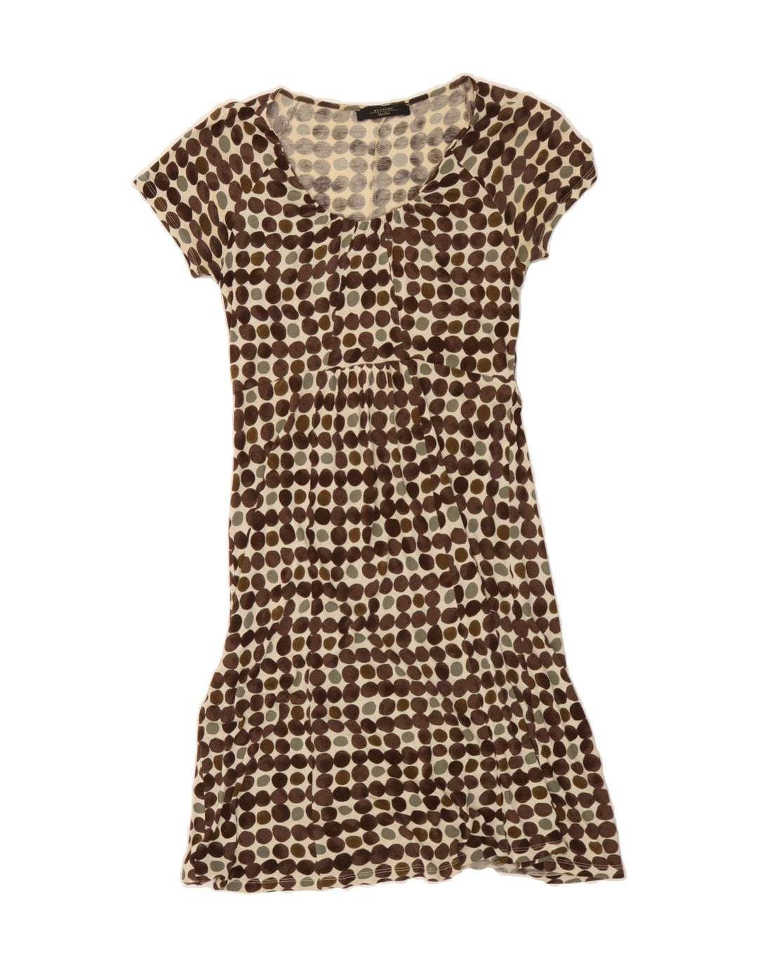 MAX MARA Womens A-Line Dress UK 10 Small Brown Polka Dot Vintage Max Mara and Second-Hand Max Mara from Messina Hembry 