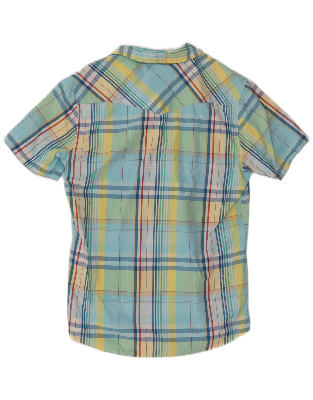 Levi's Mens Modern Fit Short Sleeve Shirt Medium Blue Check Cotton