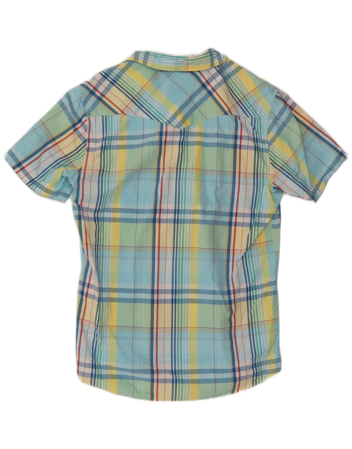 Levi's Mens Modern Fit Short Sleeve Shirt Medium Blue Check Cotton