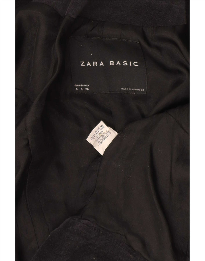 Zara Womens Bolero Jacket UK 8 Small Black Colourblock Cotton