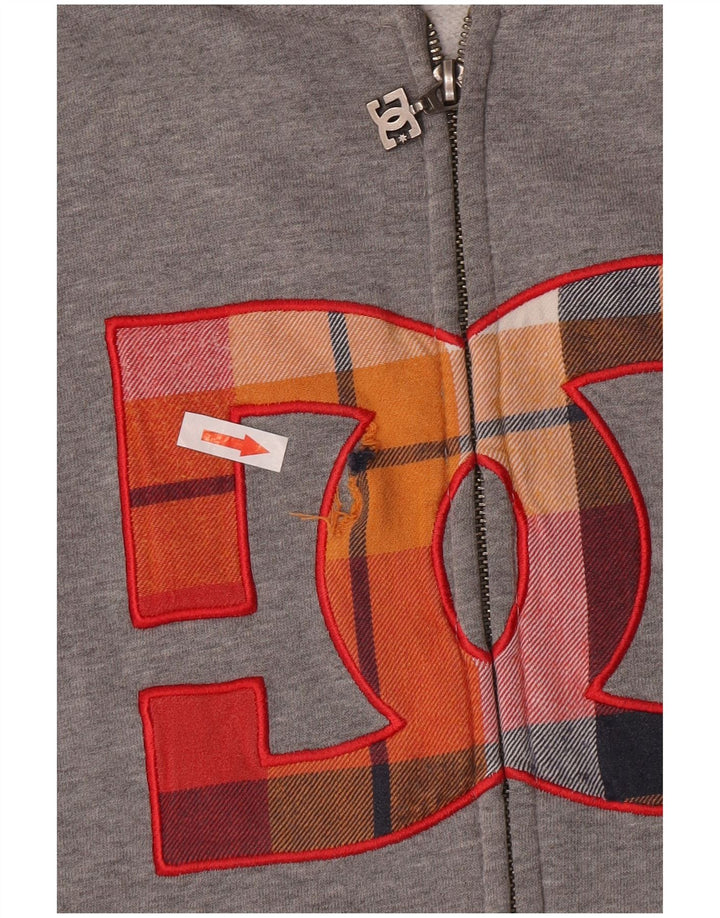 DC Mens Graphic Zip Hoodie Sweater Medium Grey