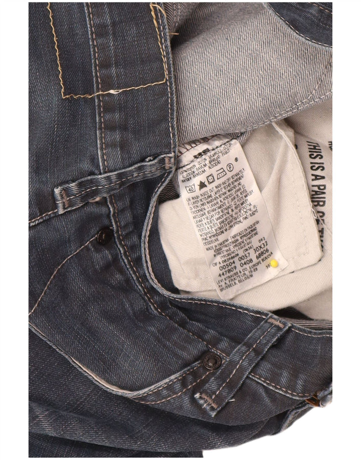 Levi's Mens 504 Straight Jeans W30 L30 Navy Blue Cotton