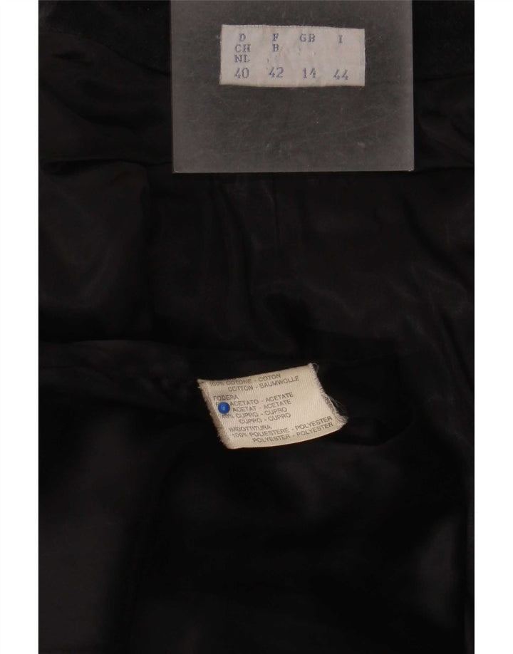 i Blues Womens 3 Button Velvet Blazer Jacket UK 14 Large Black Cotton