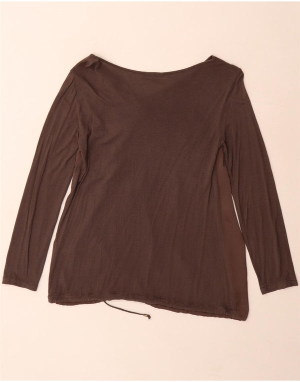 Trussardi Womens Long Sleeve Blouse Top UK 10 Small Grey Colourblock
