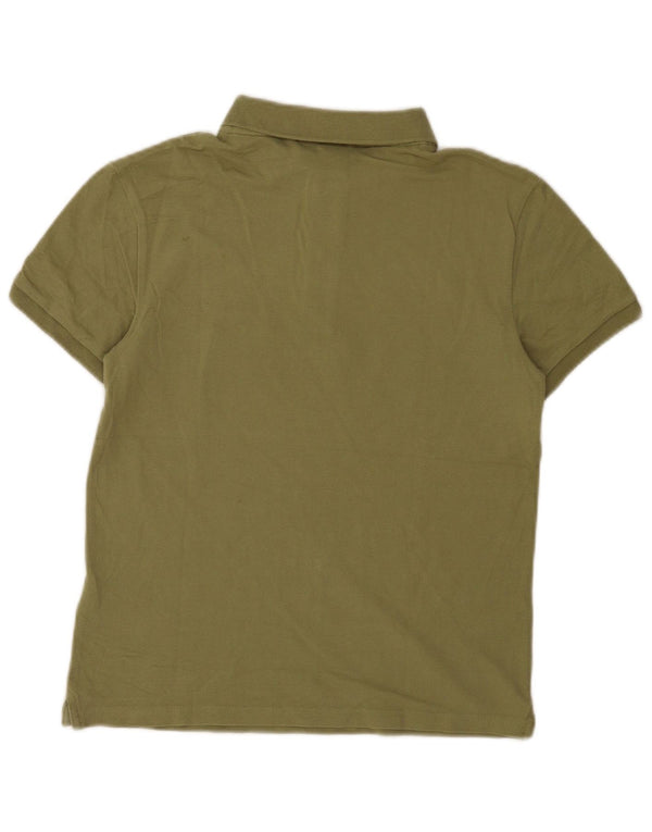 Calvin Klein Jeans Mens Graphic Regular Fit Polo Shirt XS Khaki Colourblock