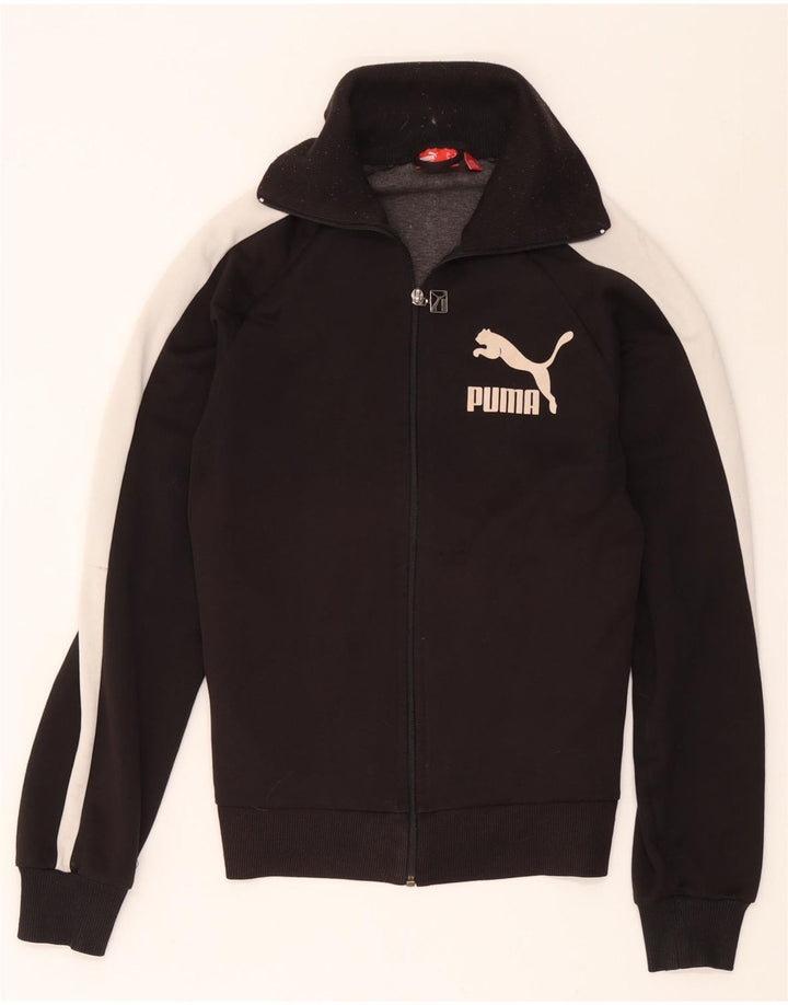 Puma Mens Graphic Tracksuit Top Jacket Medium Black Colourblock Polyester