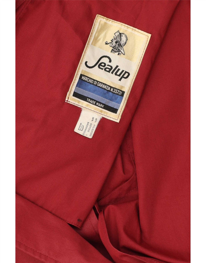 Sealup Womens Trench Coat UK 16 Large Burgundy Polyester