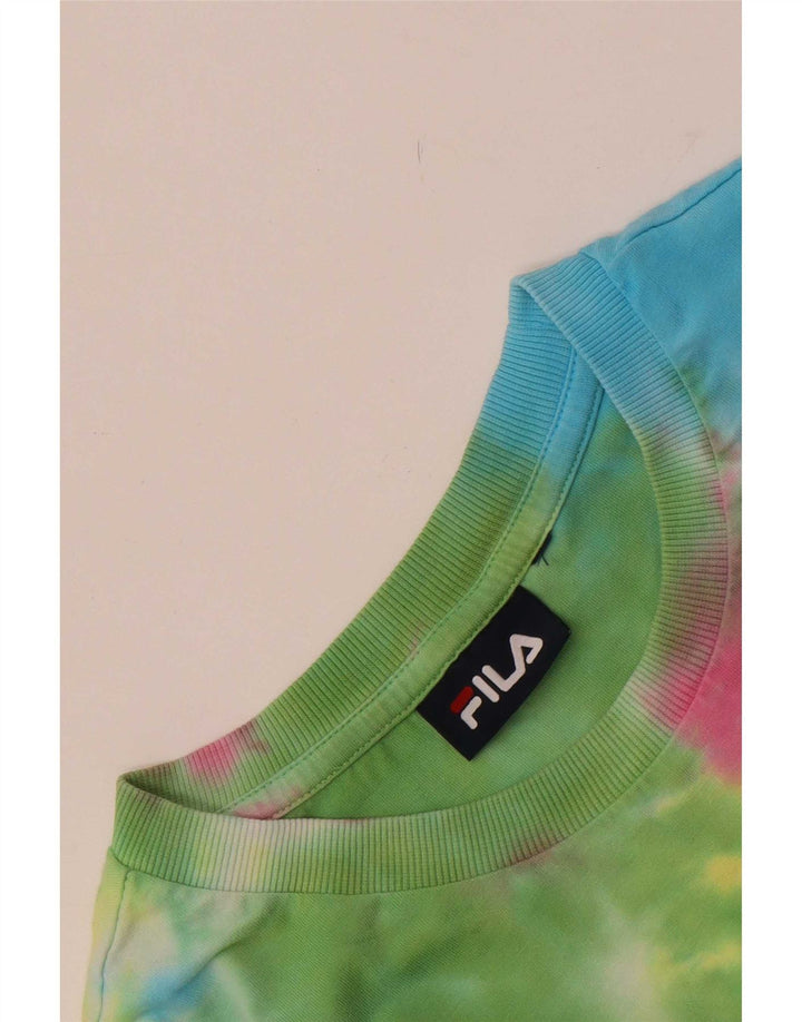 Fila Womens T-Shirt Top UK 12 Medium Multicoloured Tie Dye