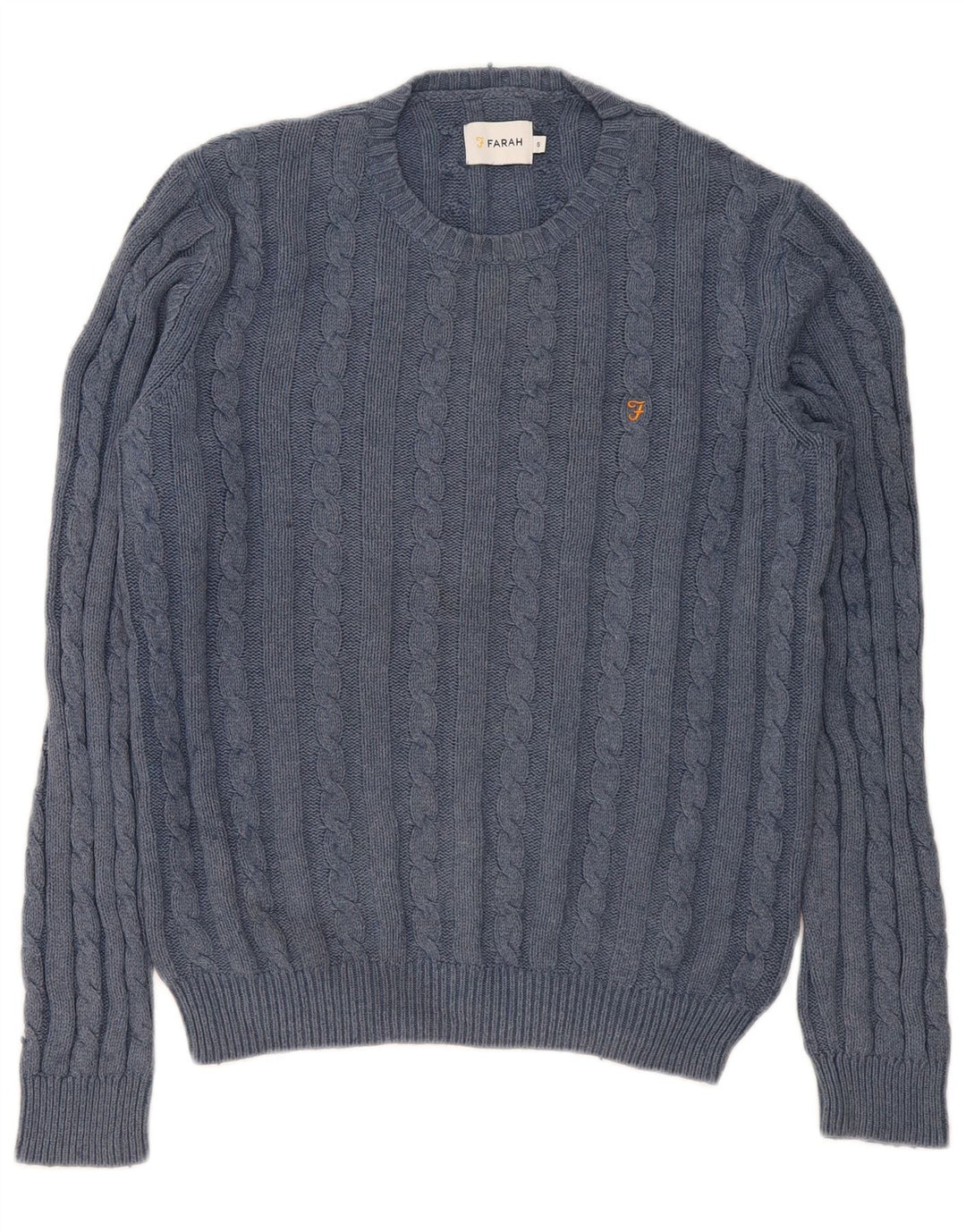 Farah Mens Crew Neck Jumper Sweater Small Navy Blue Cotton
