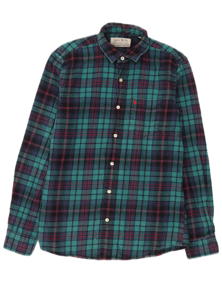 Jack Wills Mens Flannel Shirt Medium Green Check Cotton