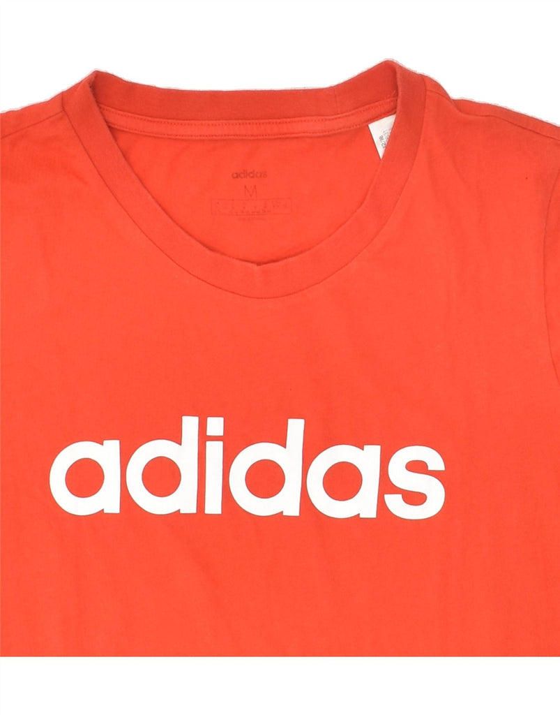 ADIDAS Womens Graphic T-Shirt Top UK 12/14 Medium Red Vintage Adidas and Second-Hand Adidas from Messina Hembry 