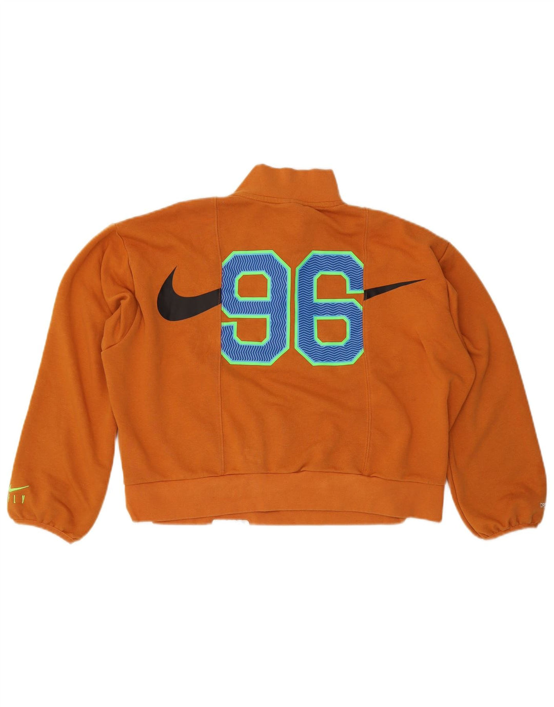 Nike Womens Dri Fit Graphic Oversized Sweatshirt Jumper UK 10 Small Orange