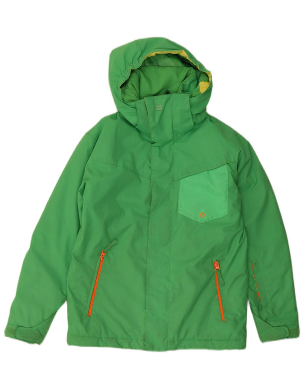 Quiksilver Boys Windbreaker Jacket 11-12 Years Medium Green Colourblock