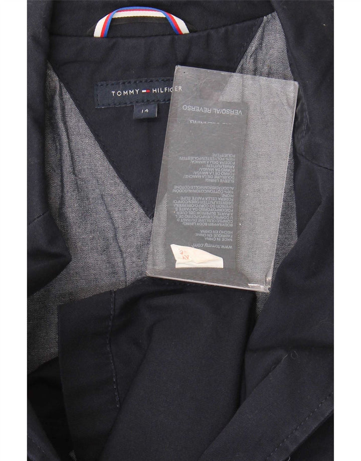 Tommy Hilfiger Boys 2 Button Blazer Jacket 13-14 Years Navy Blue Cotton