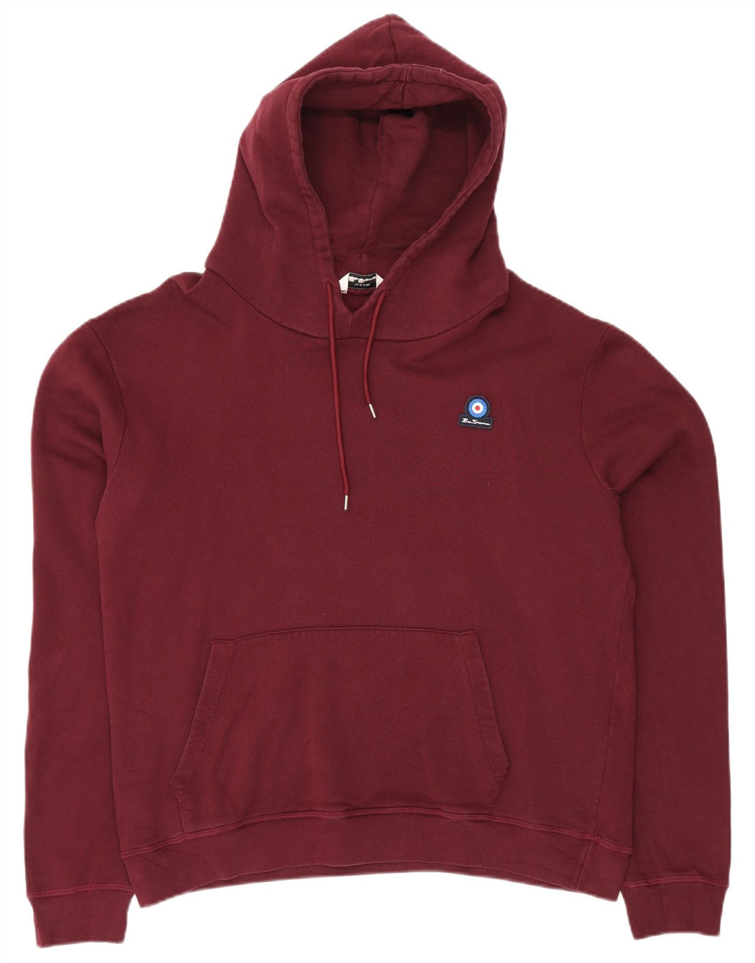 Ben Sherman Mens Hoodie Jumper XL Burgundy Cotton