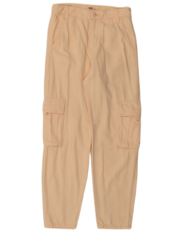 LEVI'S Womens High Waist Tapered Cargo Trousers W24 L28 Pink Cotton