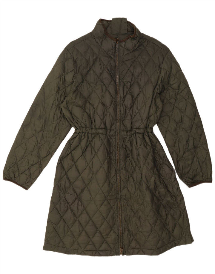 Marks & Spencer Womens Quilted Padded Coat UK 18 XL Khaki Polyamide