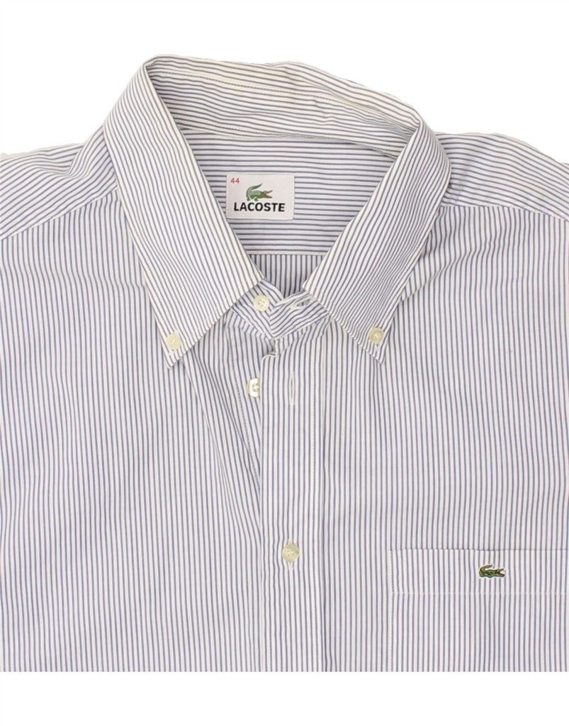 LACOSTE Mens Shirt Size 44 XL Blue Pinstripe Cotton | Vintage Lacoste | Thrift | Second-Hand Lacoste | Used Clothing | Messina Hembry 