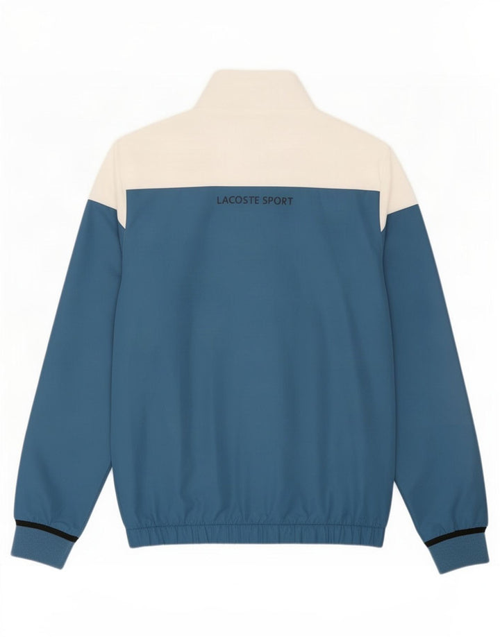 Lacoste Mens Graphic Tracksuit Top Jacket Size 3 Small Blue Colourblock