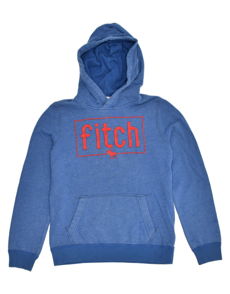 ABERCROMBIE & FITCH Boys Graphic Hoodie Jumper 15-16 Years Blue Cotton | Vintage Abercrombie & Fitch | Thrift | Second-Hand Abercrombie & Fitch | Used Clothing | Messina Hembry 