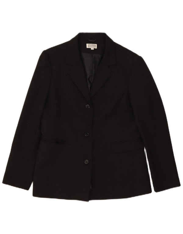 Etam Womens 3 Button Blazer Jacket UK 16 Large Black Polyester
