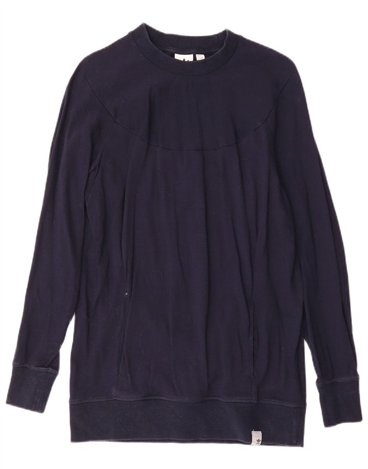 Adidas Womens Sweatshirt Jumper UK 8 Small  Navy Blue Cotton