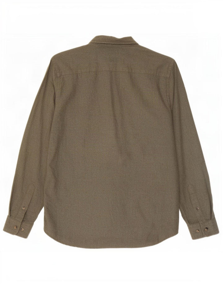 Jack & Jones Mens Flannel Shirt Small Khaki Cotton