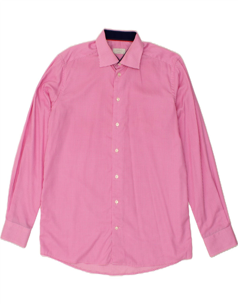 ETON Mens Shirt Size 16 1/2 42 Large Pink Gingham Vintage Eton and Second-Hand Eton from Messina Hembry 