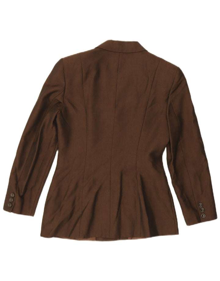Max & Co. Womens 3 Button Blazer Jacket UK 6 XS Brown Viscose