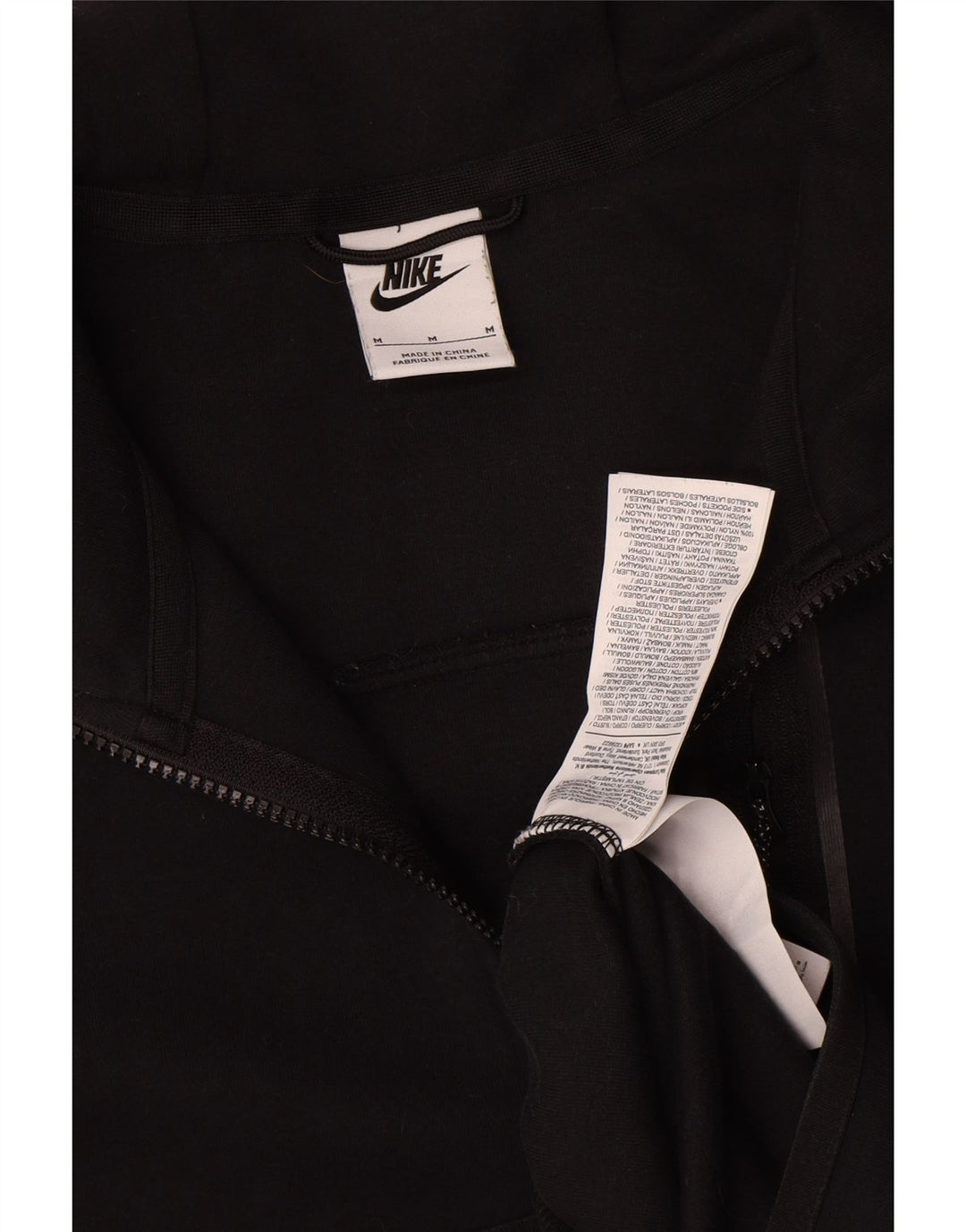 Nike Mens Zip Hoodie Sweater Medium Black Cotton