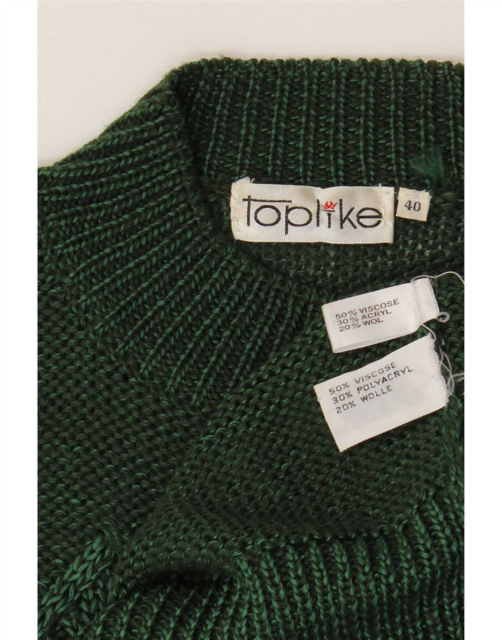 Toplike Mens Turtle Neck Jumper Sweater Size 40 Medium Green Argyle/Diamond