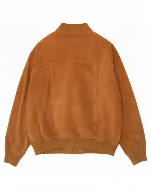 Vintage Mens Suede Jacket IT 50 Large Brown