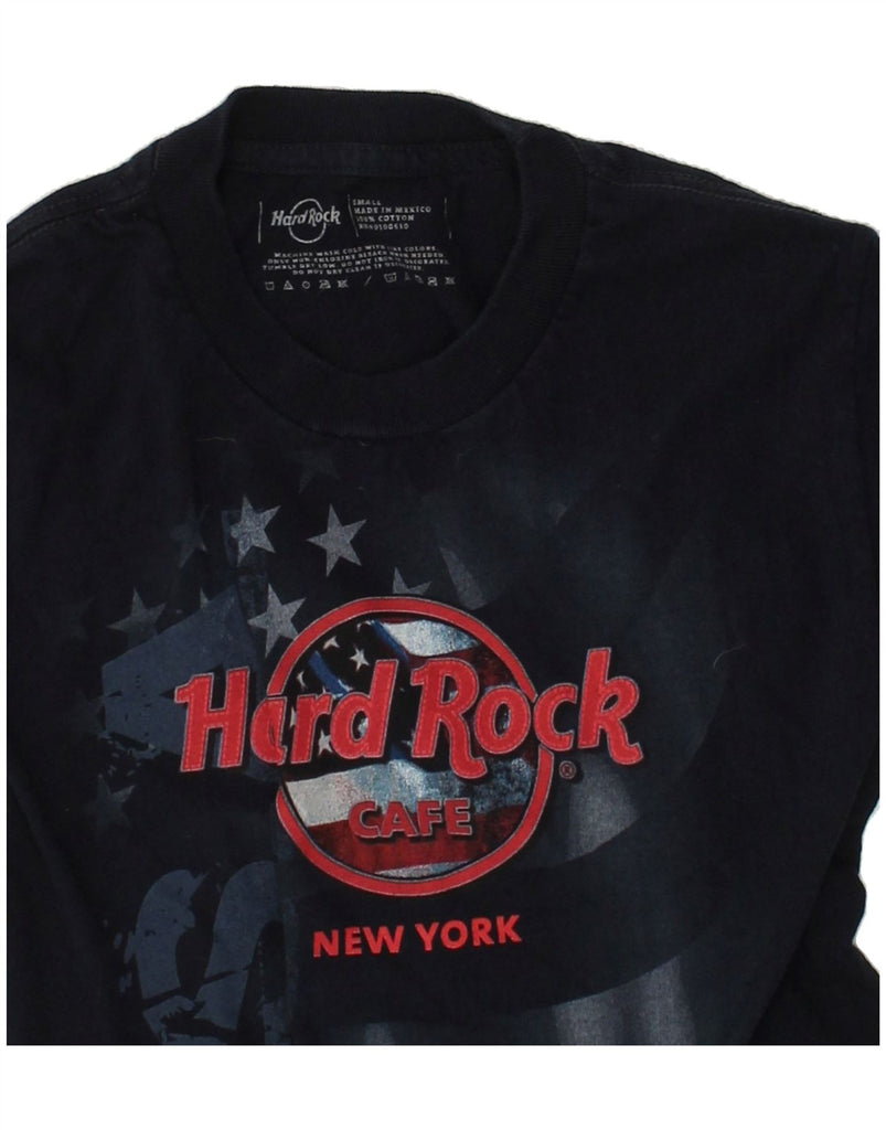 HARD ROCK CAFE Womens New York Graphic T-Shirt Top UK 10 Small Navy Blue | Vintage Hard Rock Cafe | Thrift | Second-Hand Hard Rock Cafe | Used Clothing | Messina Hembry 