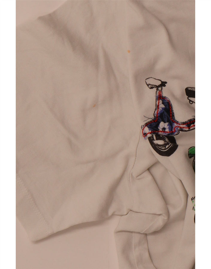 CARRERA Mens Graphic T-Shirt Top XL White Cotton