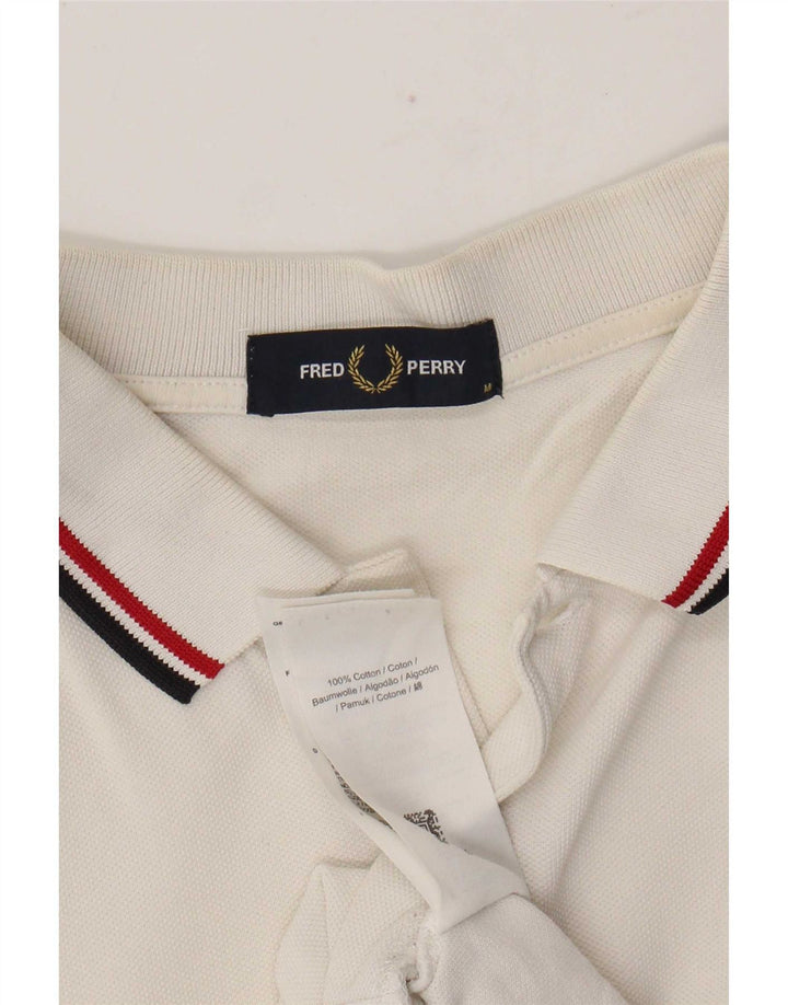 Fred Perry Mens Polo Shirt Medium White Cotton