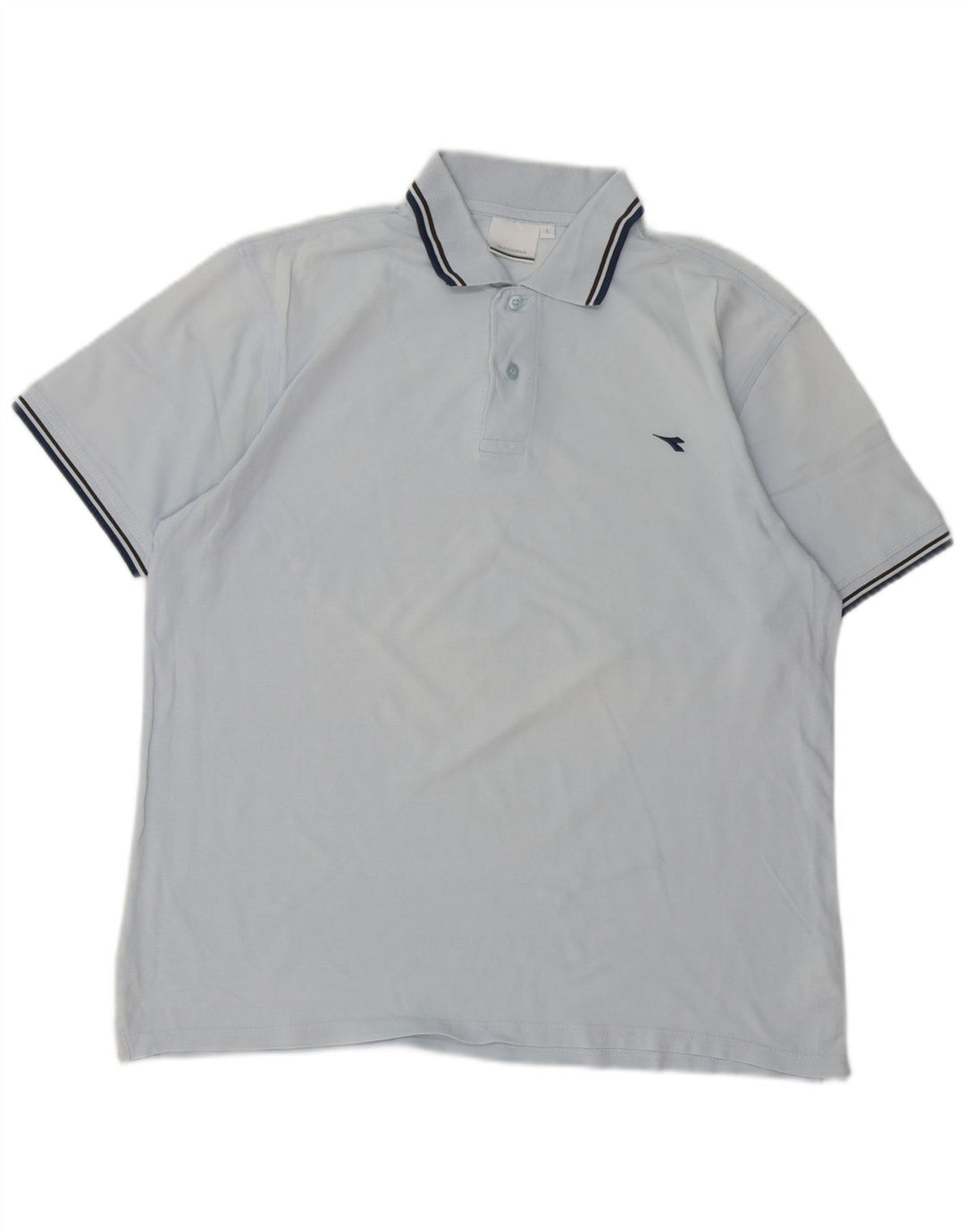 Diadora Mens Polo Shirt Large Blue Cotton