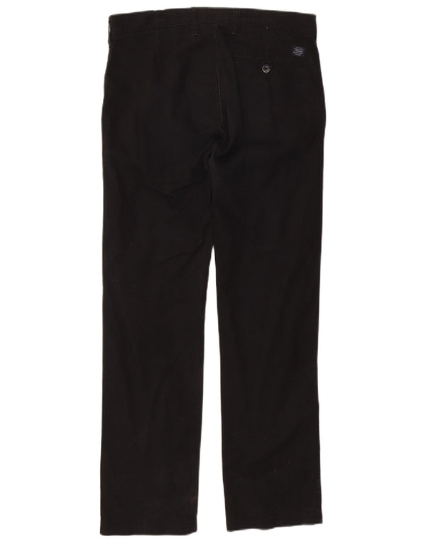 Marks & Spencer Mens Straight Chino Trousers W32 L29 Black Cotton