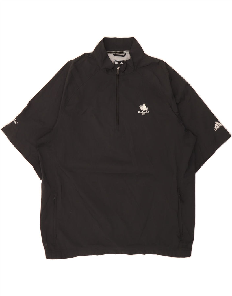 ADIDAS Mens Zip Neck Pullover Tracksuit Top XL Black Polyester Vintage Adidas and Second-Hand Adidas from Messina Hembry 