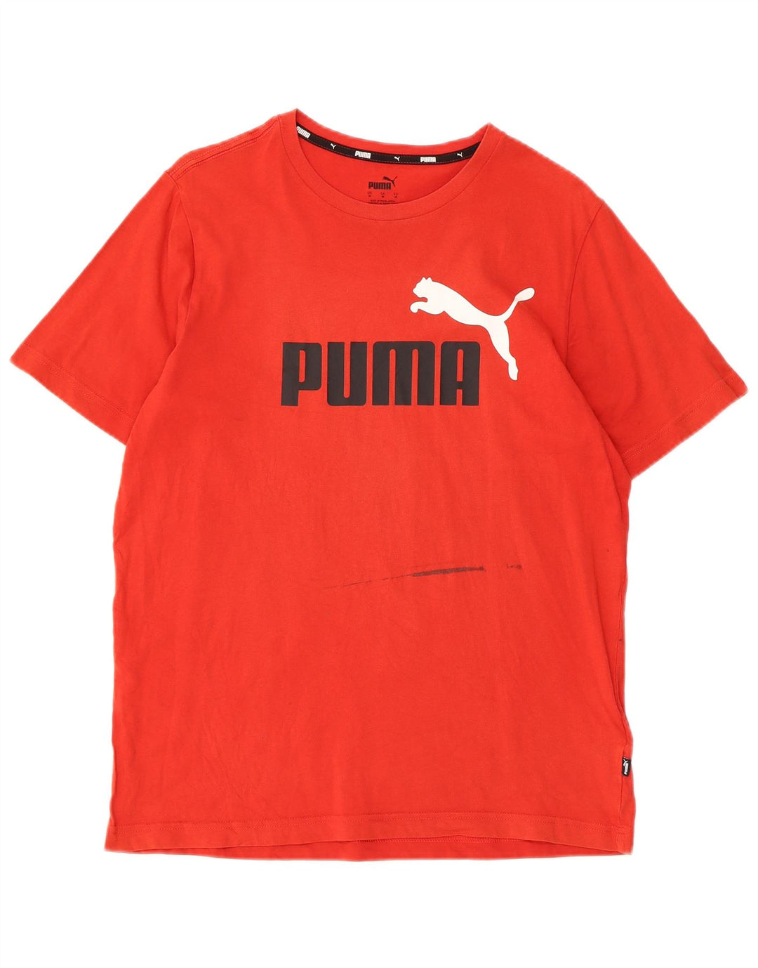 PUMA Mens Graphic T-Shirt Top Medium Red Cotton