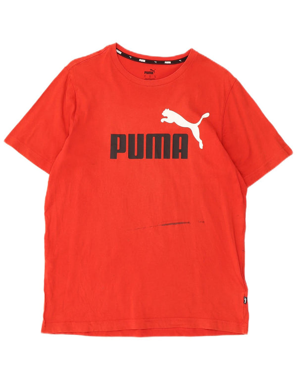 PUMA Mens Graphic T-Shirt Top Medium Red Cotton