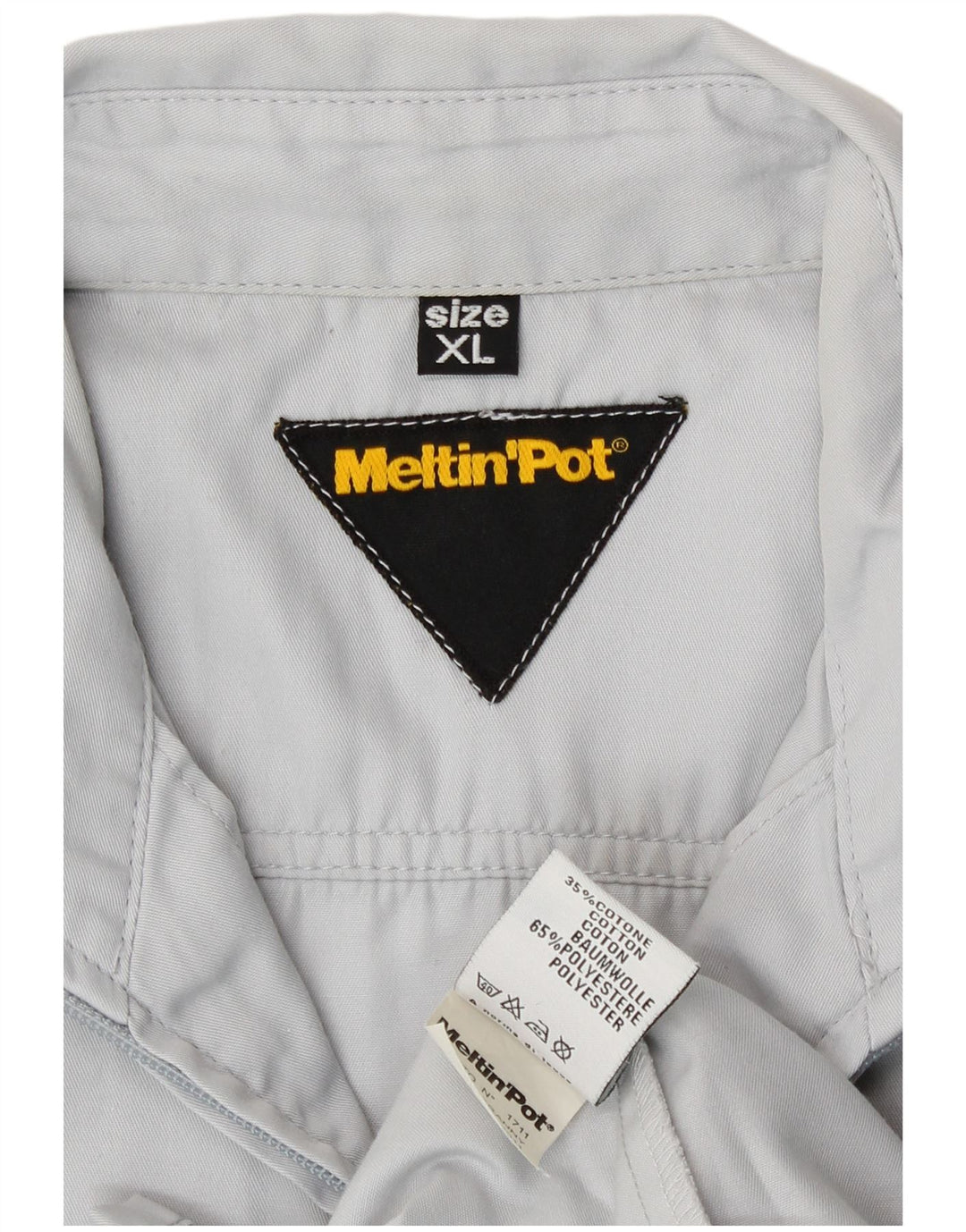 Meltin' Pot Mens Short Sleeve Shirt XL Grey Polyester