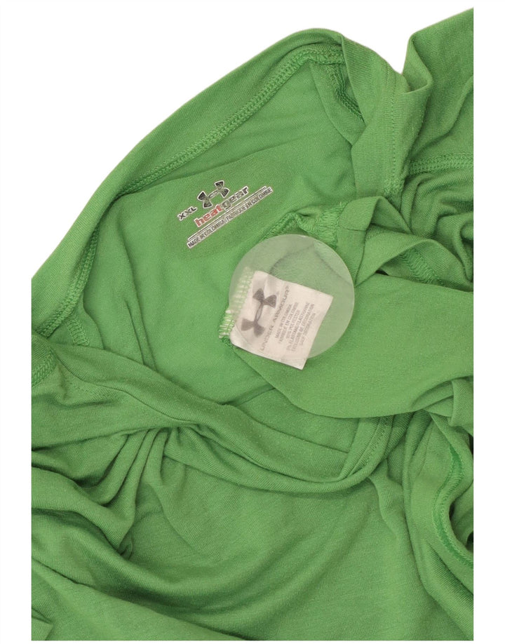 UNDER ARMOUR Mens Heat Gear T-Shirt Top 2XL Green Polyester
